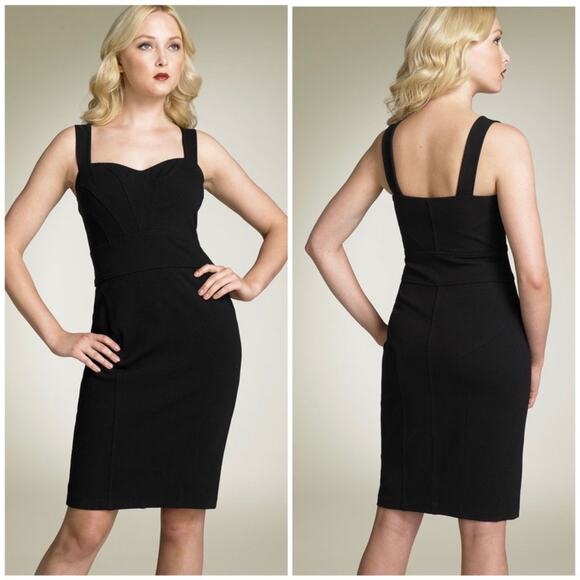 Diane Von Furstenberg Jiwon Sheath Black Ponte Dress Size 2 - Picture 11 of 11